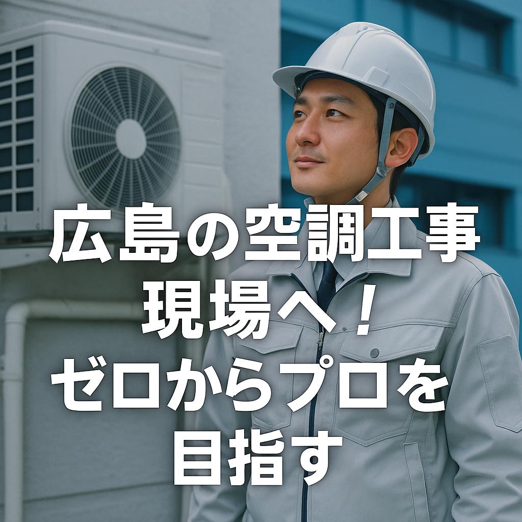 広島の空調工事現場へ！ゼロからプロを目指す